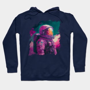 Cosmic Cool: Impressionist Magenta Astronaut Hoodie